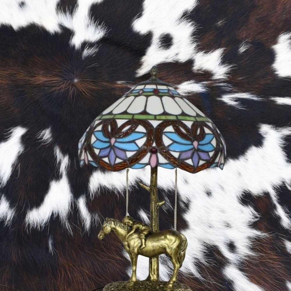 Stained Glass Horse Lamp